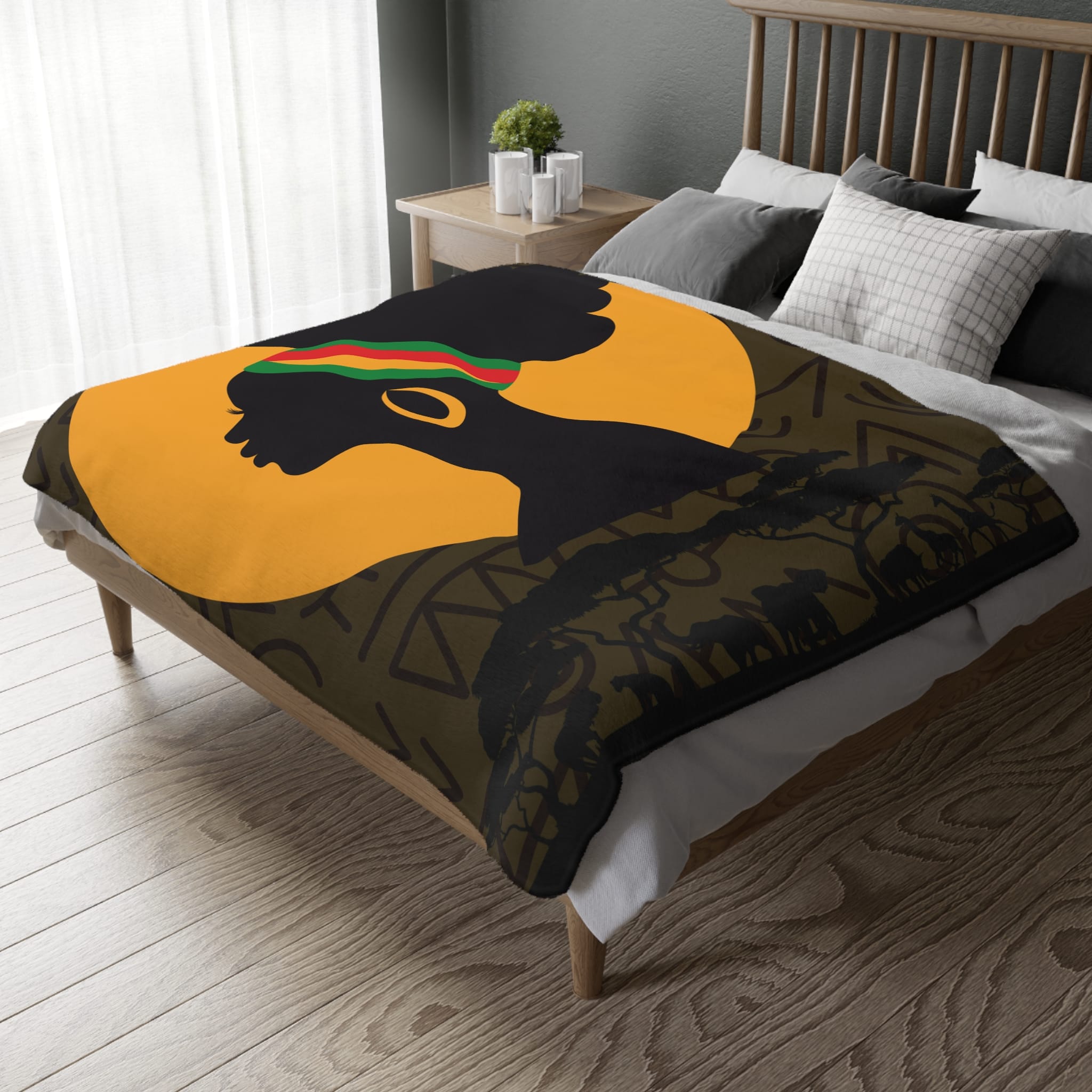 African Woman Vibes Velveteen Microfiber Blanket - Two-Sided Print | Cozy Home Décor with Positive Messages 14 10024031869049874220_2048 jpeg