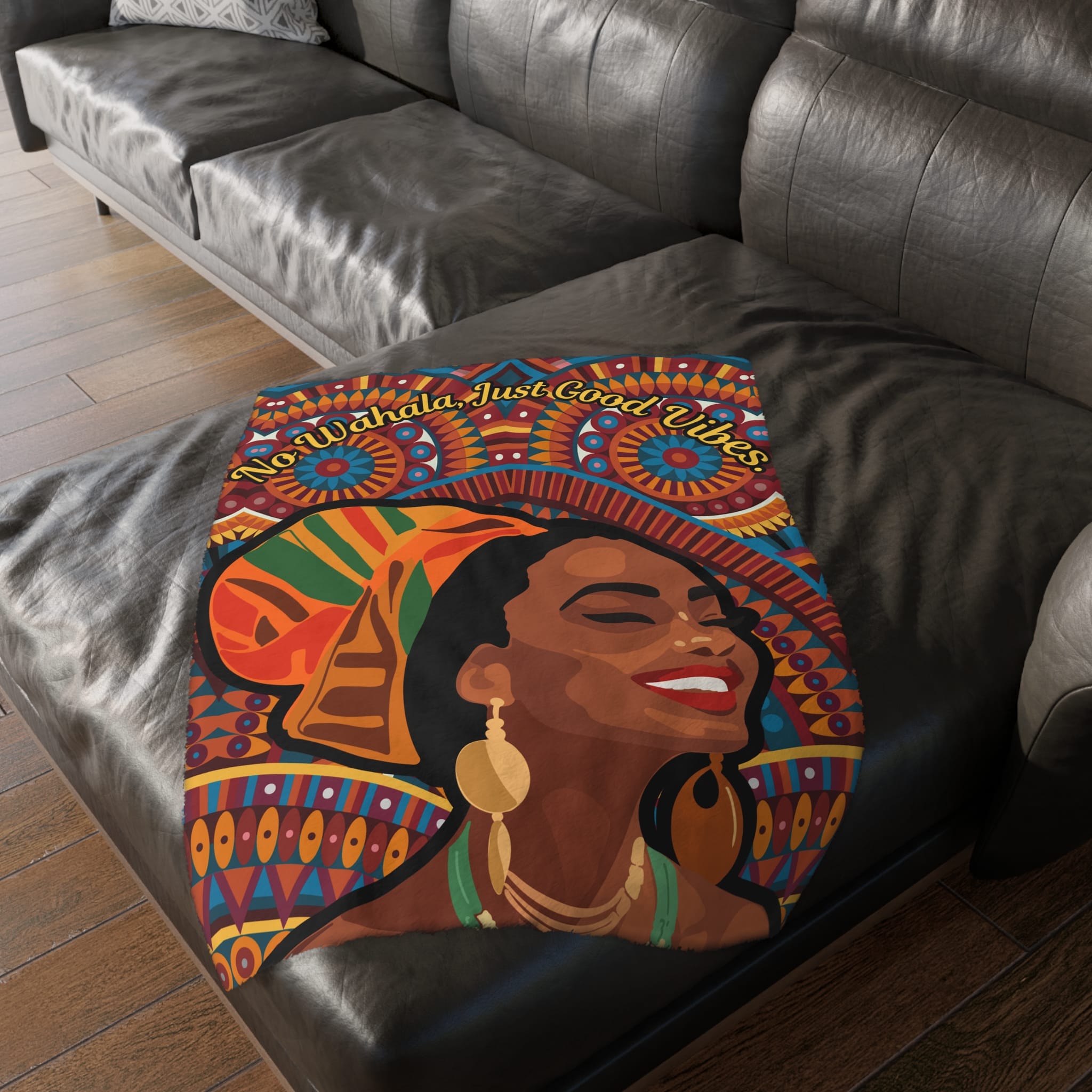 African Woman Vibes Velveteen Microfiber Blanket - Two-Sided Print | Cozy Home Décor with Positive Messages 5 15264901344542967648_2048 jpeg