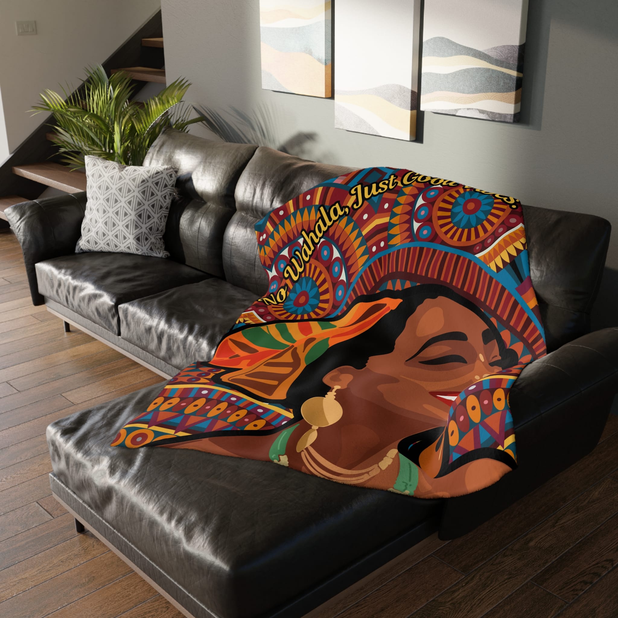 African Woman Vibes Velveteen Microfiber Blanket - Two-Sided Print | Cozy Home Décor with Positive Messages 15 4856592474382070555_2048 jpeg