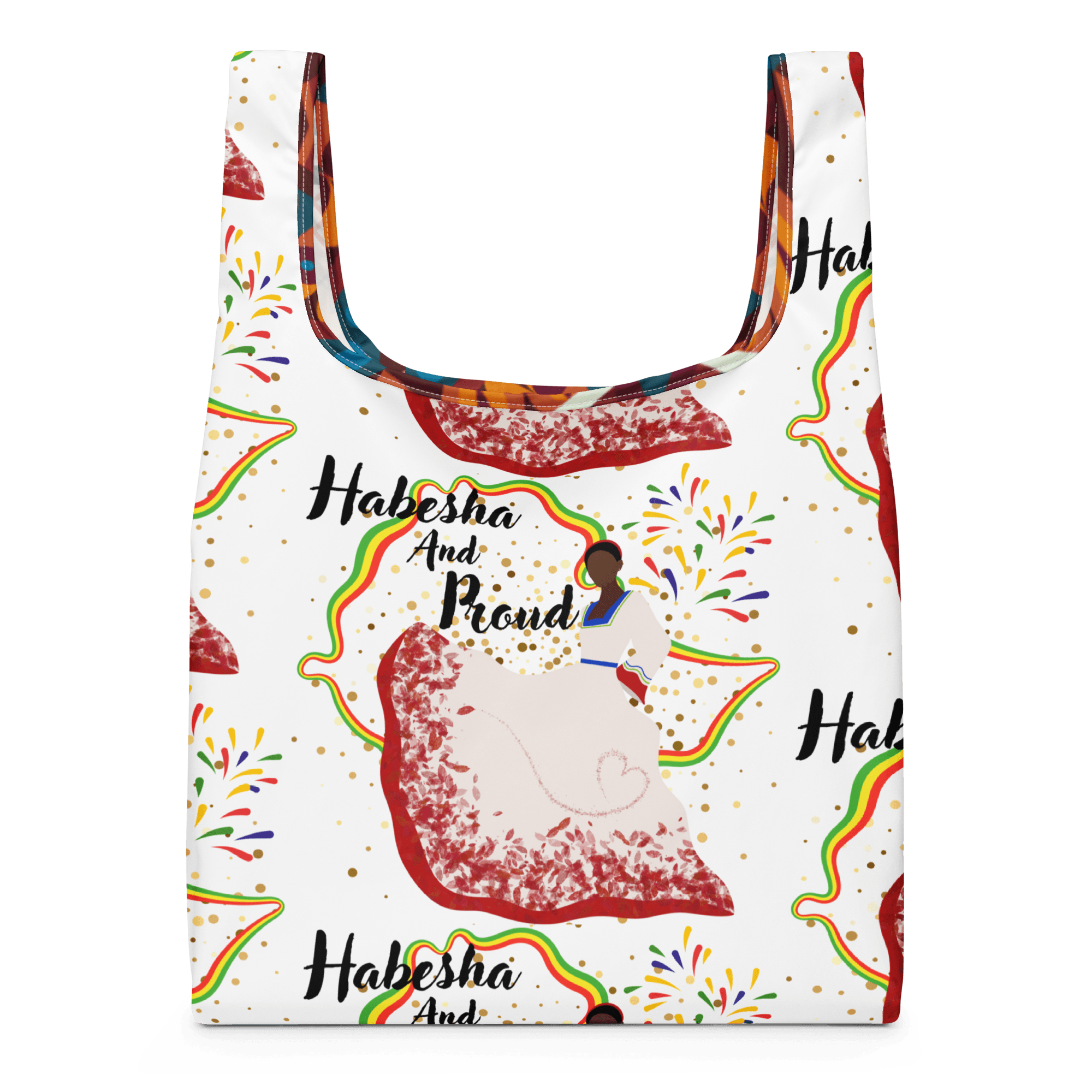 Habesha and Proud Double Sided Women's Shopping bag 2 all-over-print-shopping-bag-white-front-69090fb6a2524 png