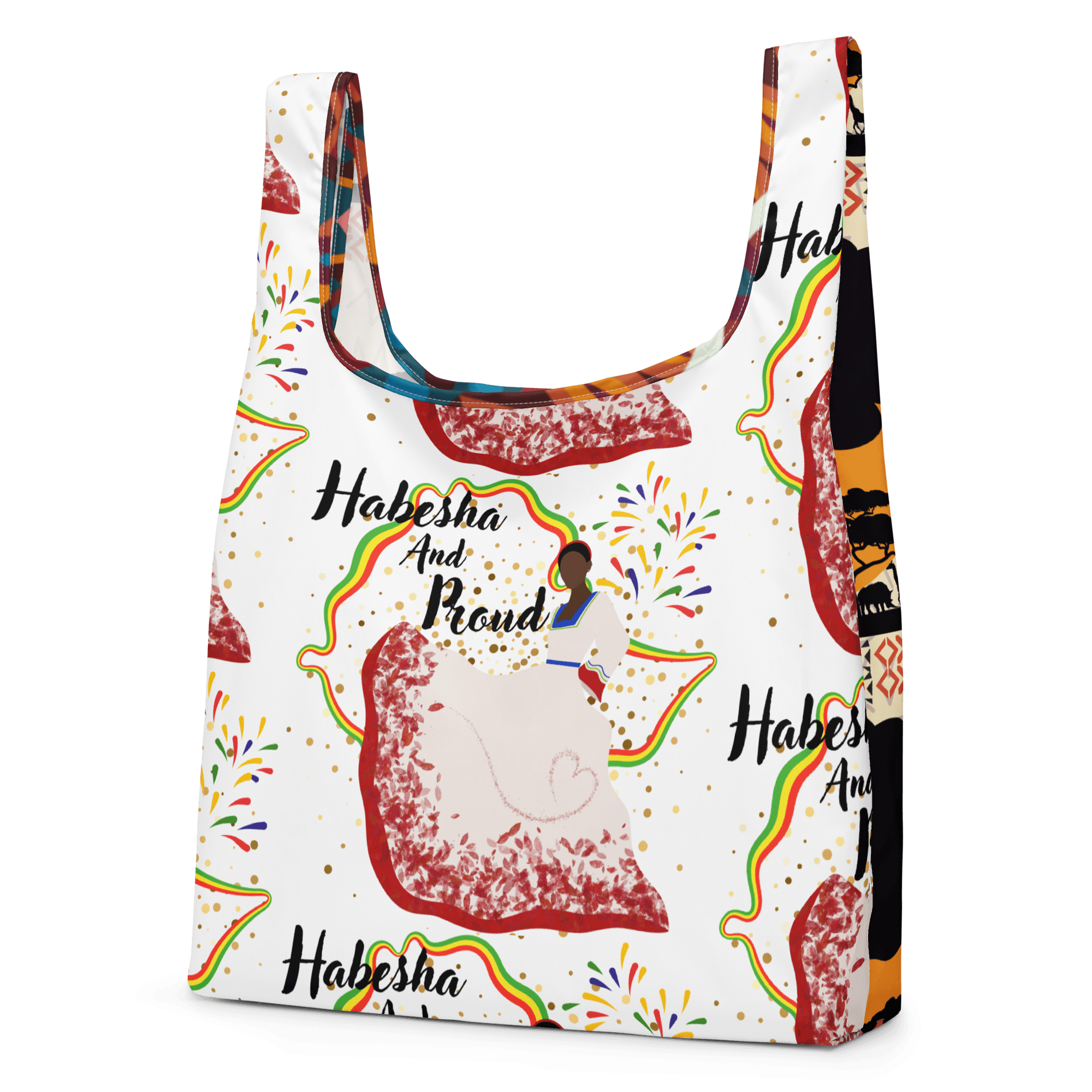 Habesha and Proud Double Sided Women's Shopping bag 3 all-over-print-shopping-bag-white-left-front-69090fb6a4ea2 png