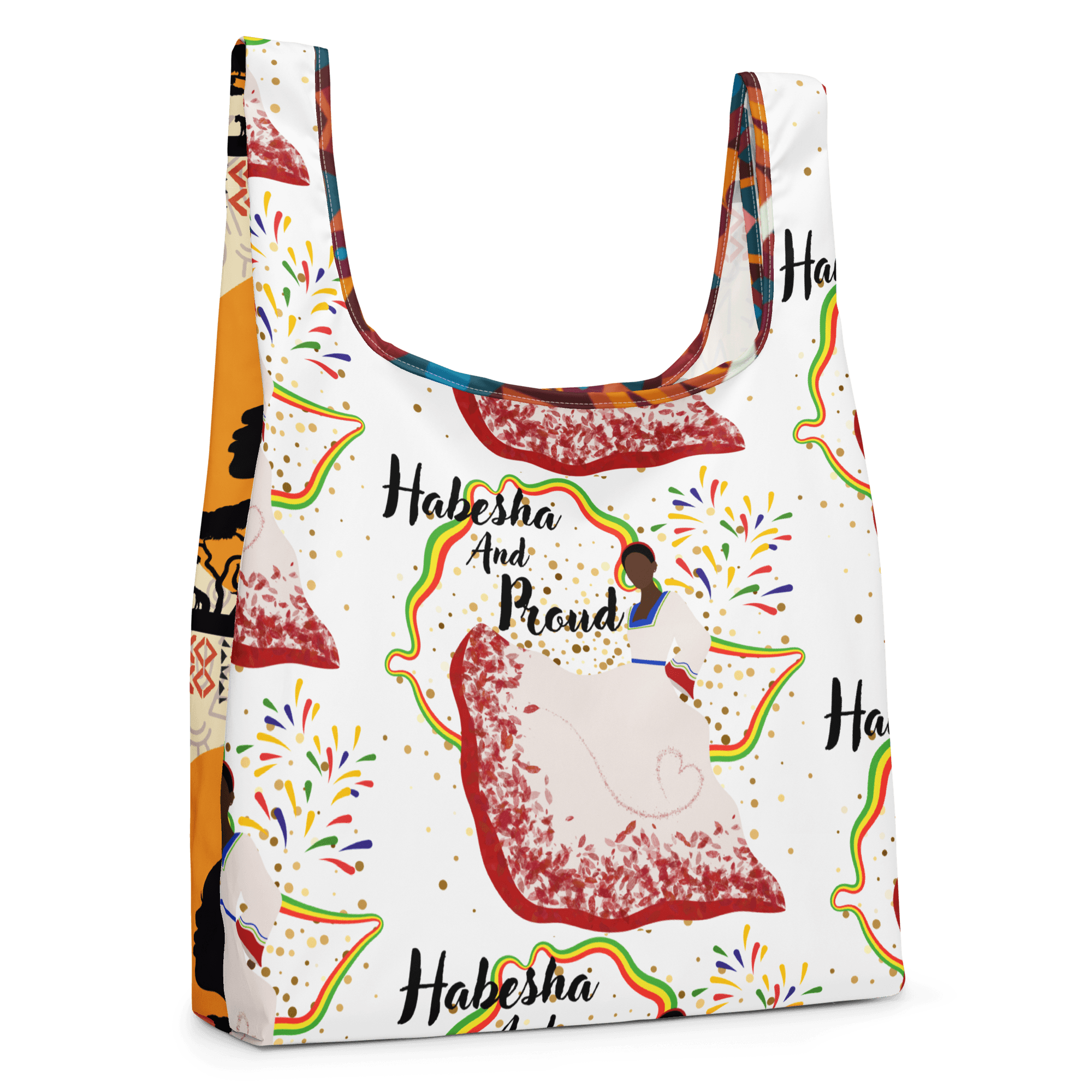 Habesha and Proud Double Sided Women's Shopping bag 5 all-over-print-shopping-bag-white-right-front-69090fb6a7a74 png