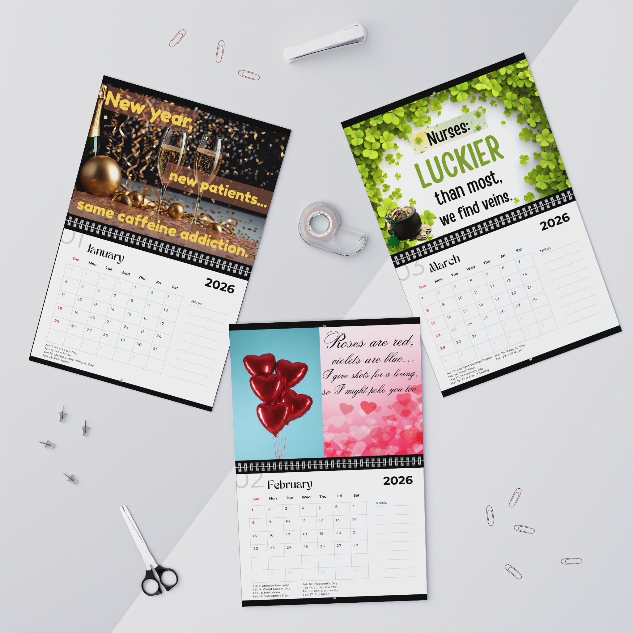 Funny Nurse 2026 Wall Calendar — Humorous Nurse Quotes with Notes Section 1 12837453653590387554_2048 jpeg