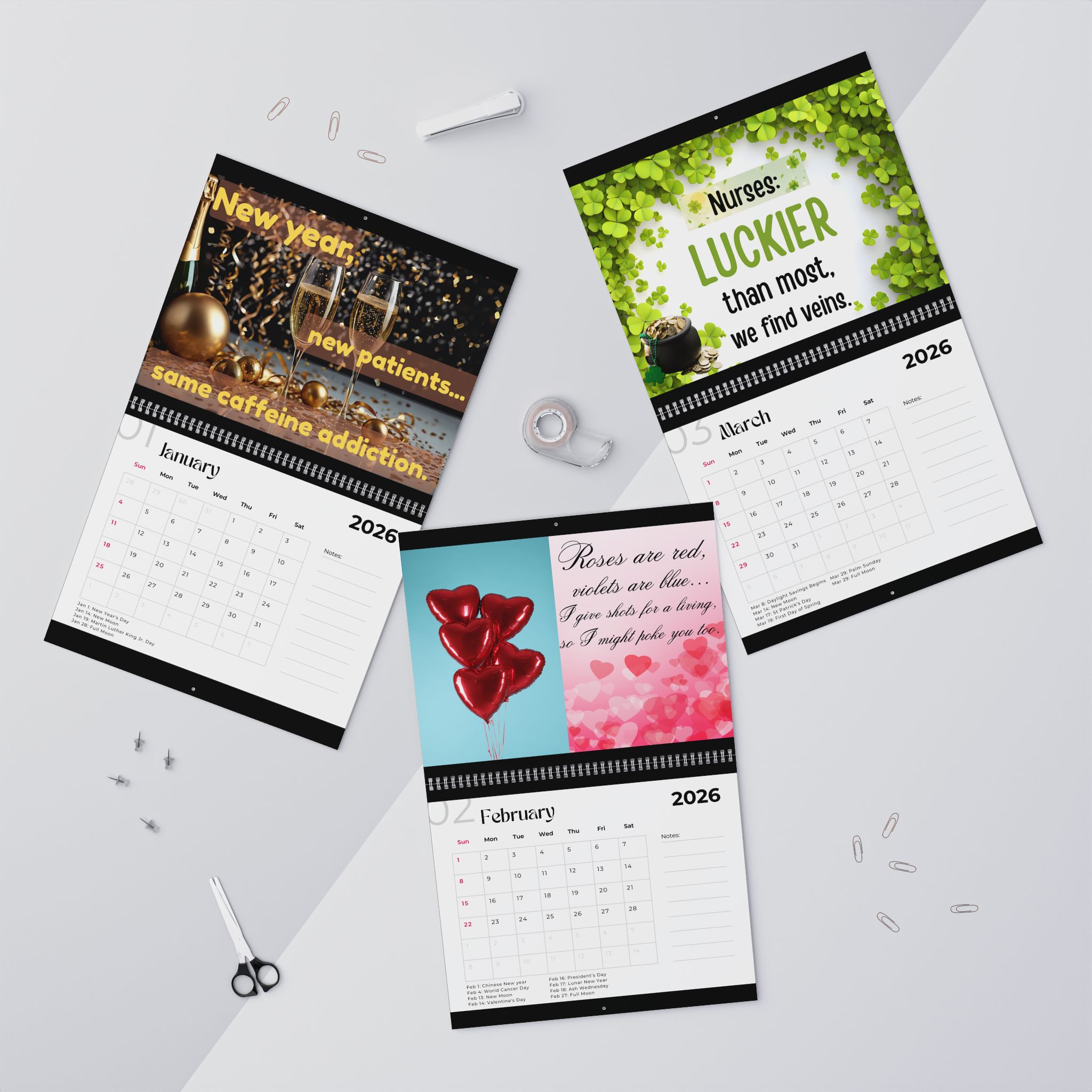 Funny Nurse 2026 Wall Calendar — Humorous Nurse Quotes with Notes Section 6 14745360912711373038_2048 jpeg
